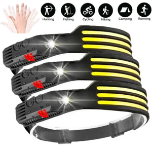 1/2/3x COB LED Faro USB Recargable Faro Barra Diadema Antorcha Lámpara de Trabajo - Imagen 1 de 12