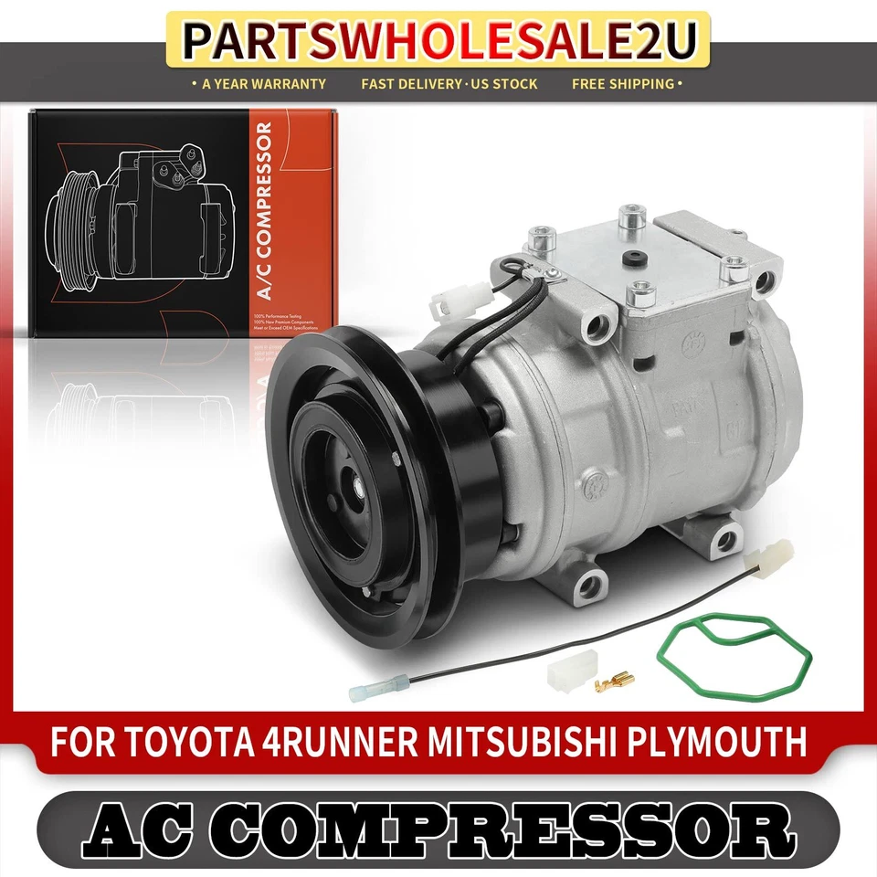 Compresor de aire acondicionado con embrague para Toyota 4Runner 1988-1995 Mitsubishi Plymouth Eagle Foto 1 de 4