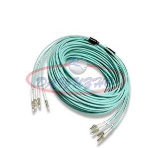 Cordon patch cavalier fibre optique 50 m LC-LC MM 4 brins blindé 10G OM3 câble fibre - Photo 1/8