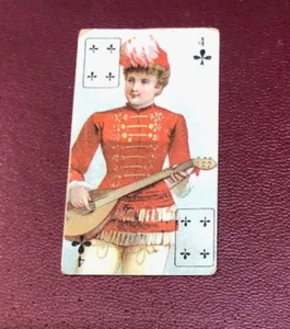 TARJETA DE JUEGO COPES BELLEZAS INSERTADA P/C TARJETA DE CIGARRILLO 4 DE CLUBES EDICIÓN 1899 - Imagen 1 de 2