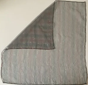 26* A Multicolour Striped 30 Inch Square Vintage Chiffon & Metallic Thread Scarf - Picture 1 of 3