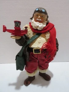 FIGURINA VINTAGE PILOTA BABBO NATALE VOLANTE 10,5" ABBIGLIAMENTO? "RARO RITROVAMENTO" - Foto 1 di 7
