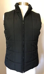 Womens Geoffrey Beene Sport Puffer Vest Quilted Front Zip Pockets Black SMALL - Picture 1 of 7