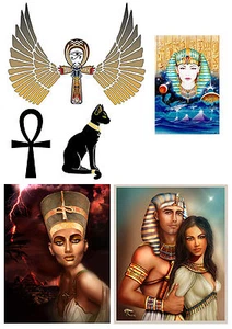 9 ADESIVI EGITTO FINESTRA WINDOW STICKERS ANK VETRI EGYPT NEFERTITI FARAONE - Imagen 1 de 1