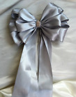 2 x 10" silver grey  bows 24" tie  Private listing for  xraychiex 