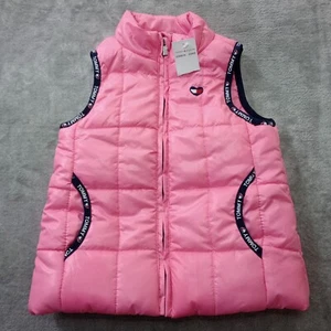 Tommy Hilfiger Puffer Jacket Vest Baby Girl 24 Month Pink Logo Preppy - Picture 1 of 11