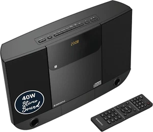 Compact Home Stereo System with Bluetooth, Wall Mountable CD Player for Home, FM - Picture 1 of 12