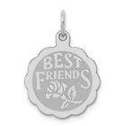 Sterling Silver Best Friends Disc Charm Pendant Jewelry 18Mm X 15Mm