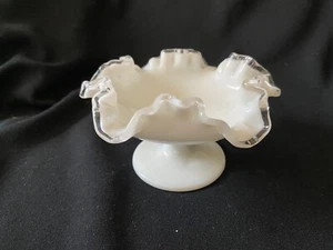 Fenton Silver Crest Small Footed Compote Ruffel Edge - Picture 1 of 4