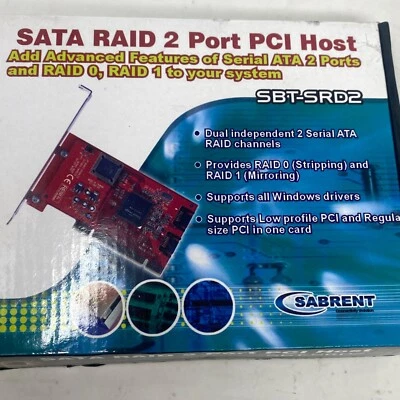 New Sabrent Sata Raid 2 Port PCI Host SBT-SRD2 - Image 1 of 4