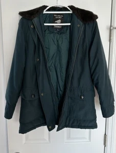 Vintage Bromley Sport Women’s Jacket Small Dark Green Thermolite Faux Fur Collar - Picture 1 of 20
