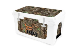 Vinyl Cooler Wrap fits RTIC 45qt 'New Model' | Decal Skin L+I Woodland DeerHead - Picture 1 of 8