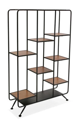 Libreria stile industriale mobile a 7 scaffali parete divisoria arredamento casa - Immagine 1 di 4