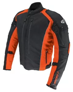 Chaqueta de motocicleta textil Joe Rocket turbulenta para hombre negra/naranja - Imagen 1 de 2