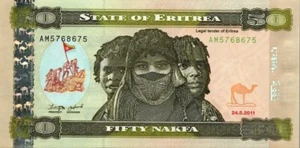 Eritrea 2011 Banknote 50 Nakfa Stempelglanz. 50 eritreischer Nakfa Währungsschein  - Bild 1 von 2