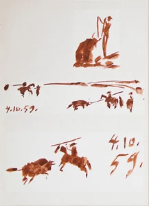 Picasso "Picador" Bullfighting Toros y Toreros 3 Scene Offset Lithograph 1961 - Picture 1 of 1