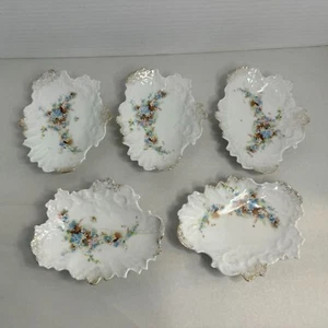 Vintage Austria Karlsbad 5er Set Knochen Geschirr Gold Floral Victorian - Bild 1 von 23