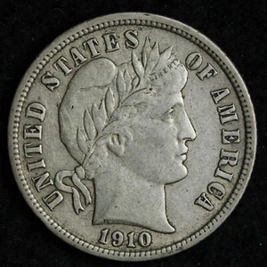1910-D Barber Silver Dime XF+ E166 KJEF - Picture 1 of 2