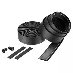 Ciclovation Leather Touch Bar Tape Solid Black - Picture 1 of 5