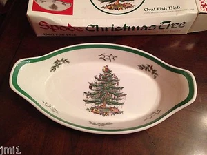 Spode CHRISTMAS TREE Oval Fish Dish - Picture 1 of 3