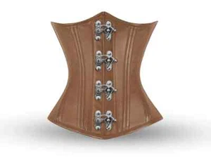 Under Bust Waist Training Heavy Duty Steel Boned Genuine Leather Corset - Picture 1 of 3