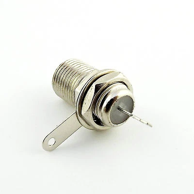 1pcs RF Connector F Female Jack With Nut Bulkhead Sraight Deck Mount Clip Solder - Image 1 of 4