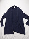 Max Studio Womens S Navy Blue Knit Open Cardigan Sweater Wool Alpaca Blend