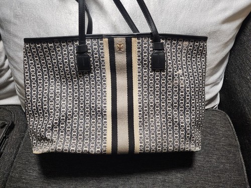 Tory Burch T ZAG Borsa grande in vinile Nero