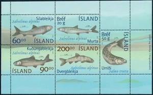 ICELAND. 2002. 350 Kr. Fauna in Thingvallavatn. Souvenir sheet. VF MNH (BL38) - Picture 1 of 1