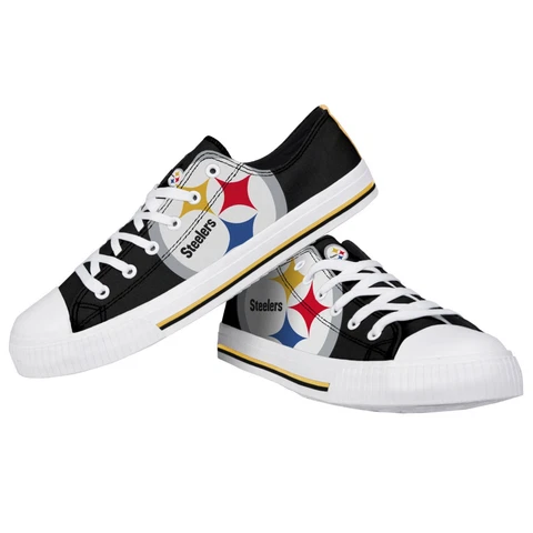 Pittsburgh Steelers NFL Men's Low Top Big Logo Canvas Shoes FREE SHIP Cover