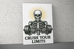 Arte en lienzo motivacional de fitness - Regalo de levantamiento de pesas para decoración de gimnasio en casa - Imagen 1 de 5