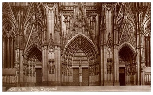 Cartolina d'epoca Colonia a. Rh. Dom Westportal Colonia Germania non spedito - Foto 1 di 2