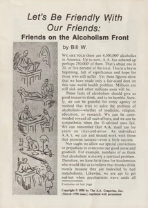 Let's Be Friendly With Our Friends, 1988, Alcoholics Anonymous, 1958, Grapevine - Bild 1 von 2