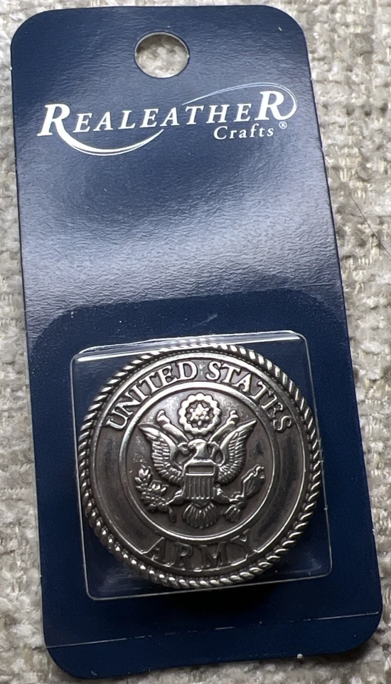 UNITED STATES ARMY Screw back Concho By Silver Creek Leather Co NEW - Image 1 of 3