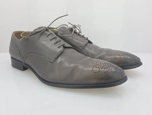 Bally Badia grau Leder Blucher Medaillon Oxford elegante Schuhe Herren Größe 13D - Bild 1 von 24