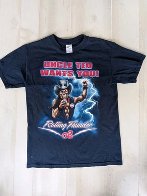 2008 Uncle Ted Nugent Wants You Rolling Thunder Concierto Gráfico Camiseta Adulto M  Foto 1 de 4