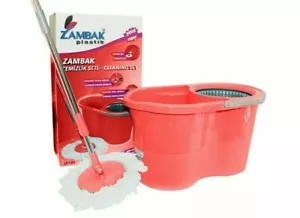Juegos de cubos de fregona giratoria mágica automática fregona de piso giratoria de microfibra seca - Imagen 1 de 3
