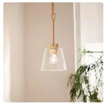 Luz Colgante Kichler Zandi Clásica Oro Moderna Vidrio Transparente Cilindro Mimi Foto 1 de 4