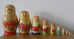 USSR-Matroschka! Matrjoschka! Babuschka. 10 Holz-Puppen ALT&SCHÖN! SAMMLEROBJEKT - Bild 1 von 4