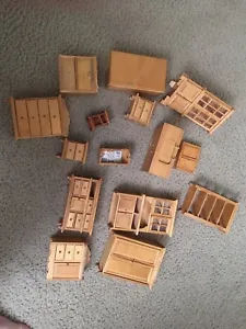 Vintage Lot Of Wooden Miniature Doll House Furniture - Picture 1 of 12