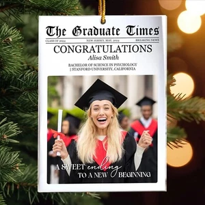 Personalized The Graduate Times Christmas Ornament, High School Graduation Gifts - Picture 1 of 4
