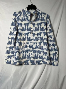 Lilly Pulitzer Pullover Sweatshirt mit Elefantenmuster - weiß und blau - Größe S - Bild 1 von 12