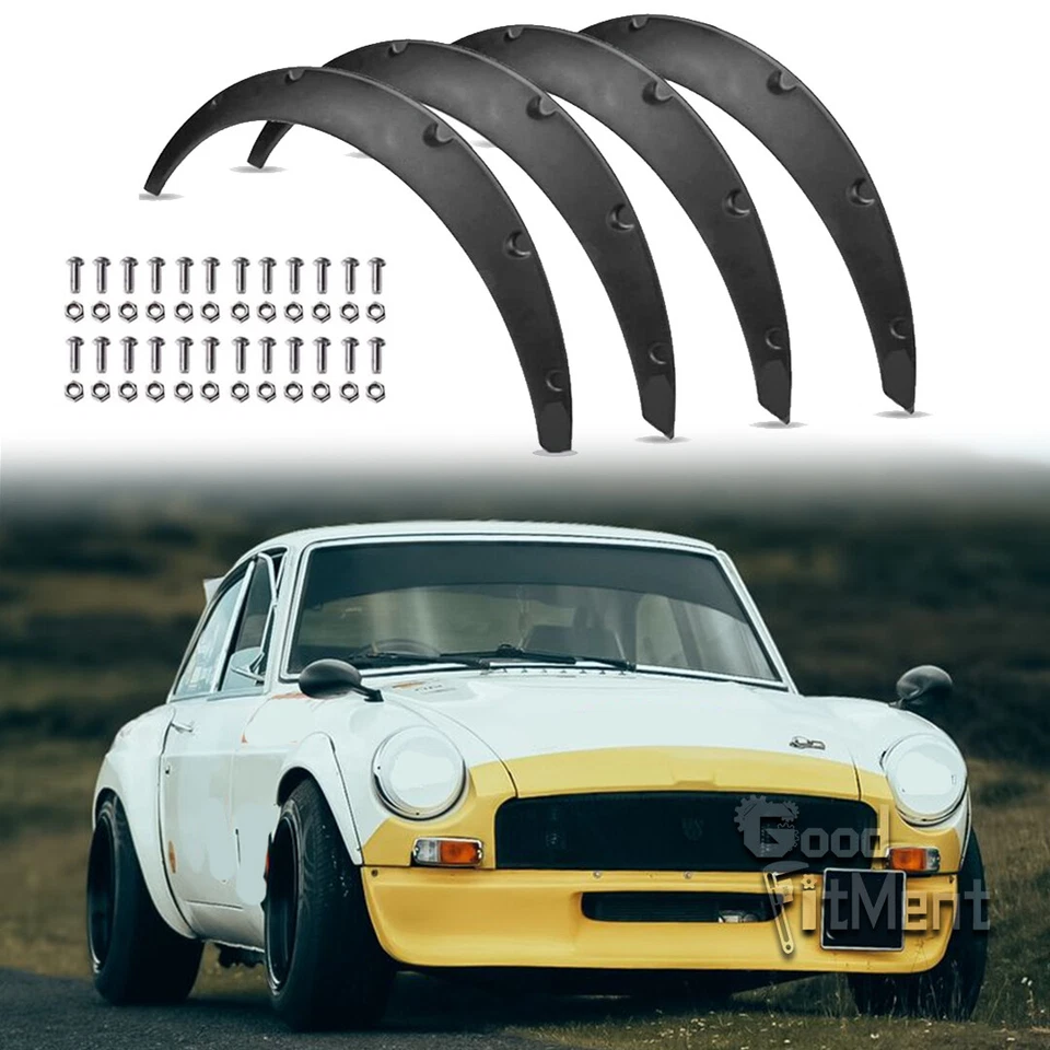 Para 1962-1980 MG MGC GT 4.5" Mate Guardabarros Acampanado Extra Ancho Arcos de Rueda Kit Foto 1 de 4