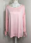 NORDSTROM GIBSON Womens Large Blush Pink Knit T Shirt Top Long Sleeve NWT