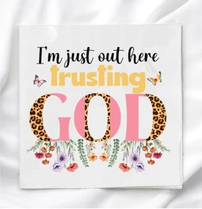 Trusting God Fabric Panel Quilt Block for quilting crafting sewing TG74960 - Picture 1 of 2