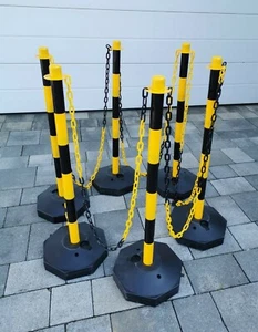 Absperrpfosten Gelb Kunststoff Poller Pfosten Kette Absperrkette Absperrung - Bild 1 von 2