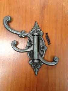 DREIFACH ANTIK STIL DREHBAR GUSSEISEN KLEIDERSCHRANK HAKENMÜTZE & MANTEL UTILITY HAKEN - Bild 1 von 2