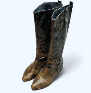 Matisse Anthropologie Wilmer Boots Womens 7.5M Grey Distressed Riding Equestrian - Picture 1 of 7