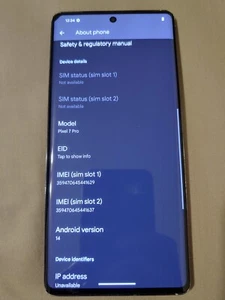 *READ* Google Pixel 7 Pro 128GB Obsidian Black Factory Unlocked - Afbeelding 1 van 7