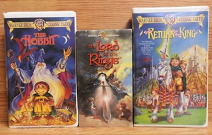 The Hobbit Lord Rings Vhs Lot Of 3 Animated Movies - Picture 1 of 12